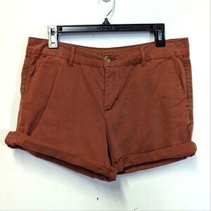 C & C Cocoa Brown Cotton Rolled Hem Shorts 6